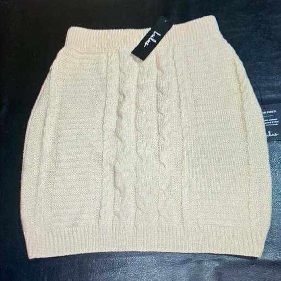 Lulus Dresses & Skirts - NWT Lulu's Womens Cream Knit Sweater Skirt Small